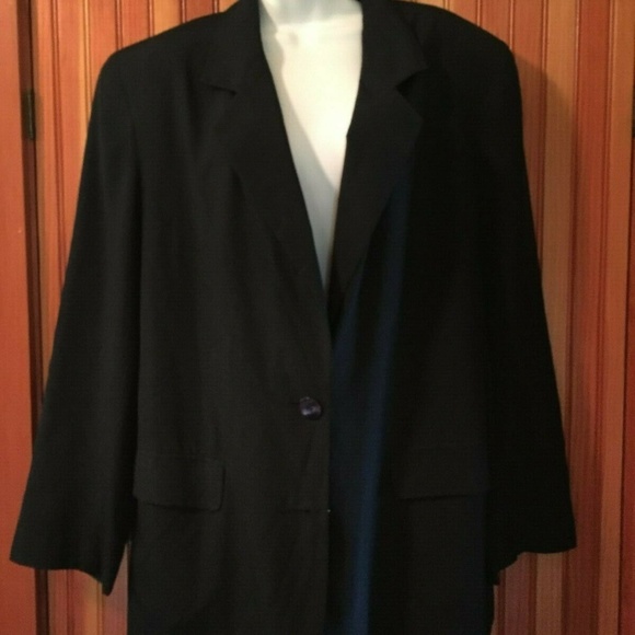 Vintage Saks Real Clothes Silk Blue Blazer - M - Picture 2 of 4